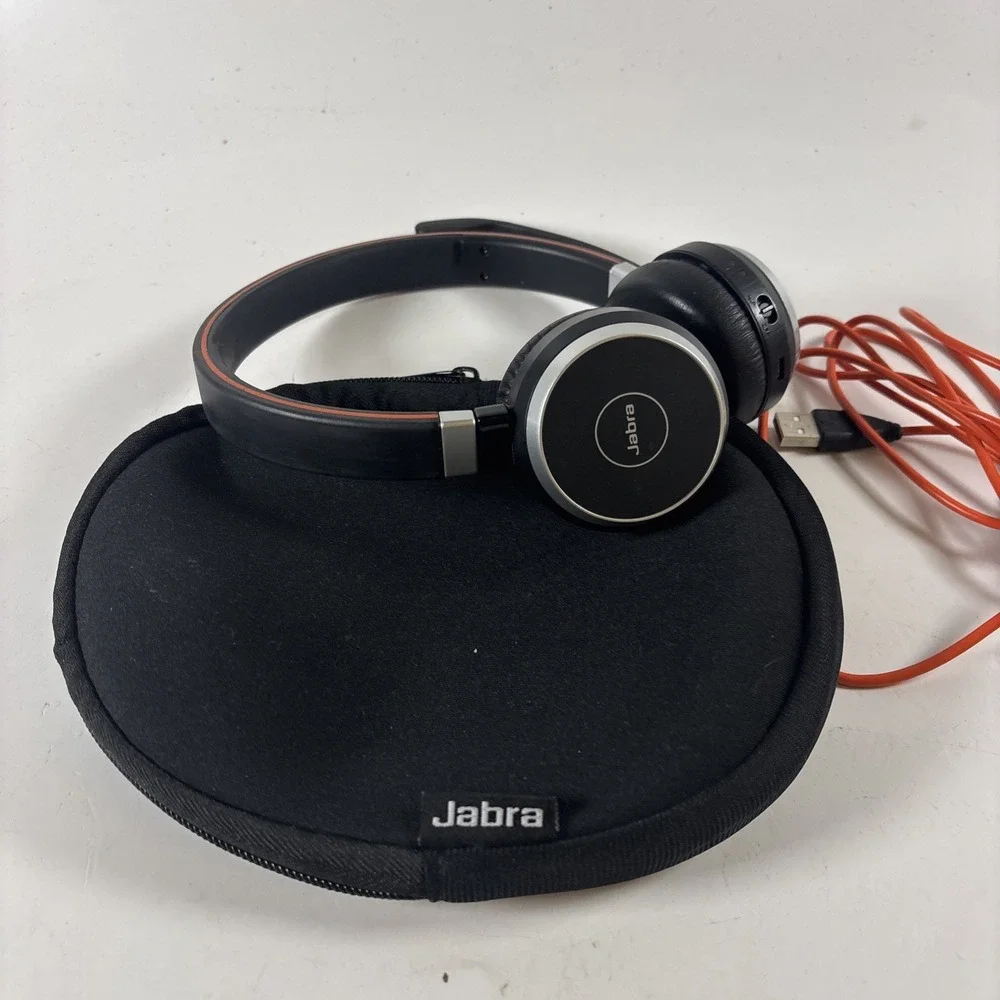Jabra Evolve 65 Headset HSC040W w/ Dongle, Case.